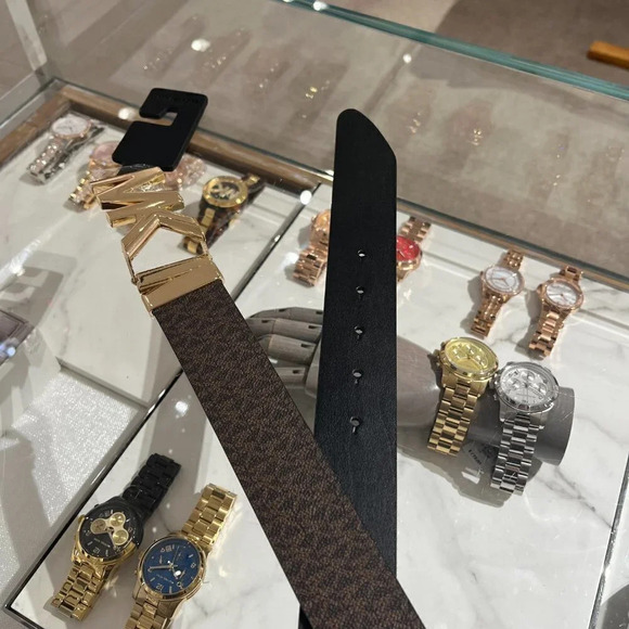 Reversible Logo and Leather Waist Belt Brown/Black S/M - Picture 4 of 4